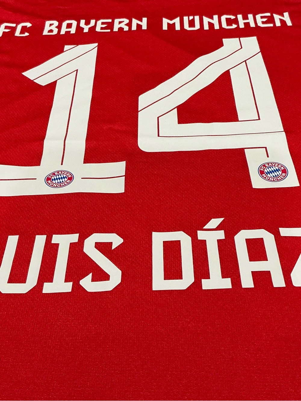 Bayern Munich Luis Díaz 14 Home Jersey Adidas Size XL - Picture 4 of 10